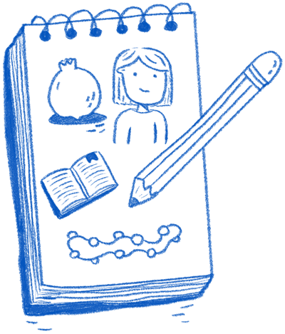 Illustration of a doodle notebook