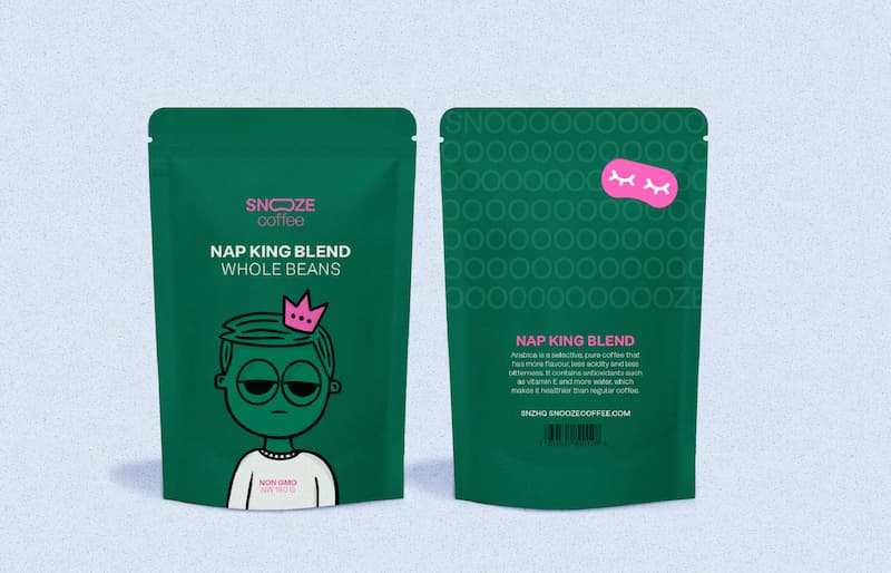Snooze coffee packaging