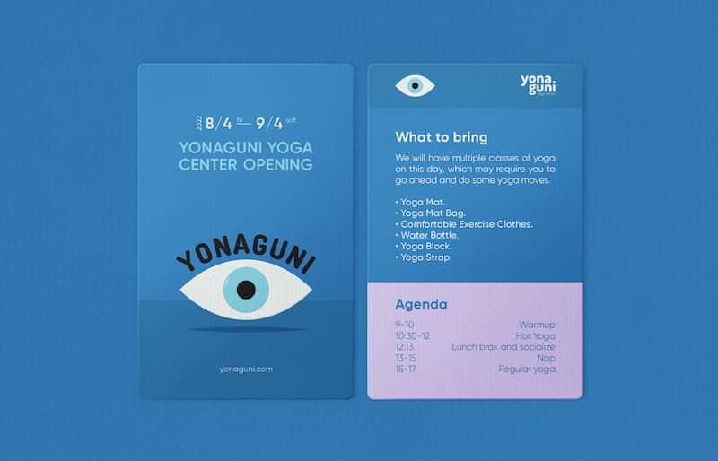 Yonaguni agenda card design